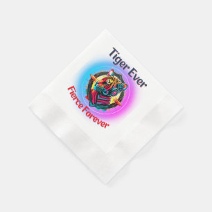 Colourful Tiger Face Napkin