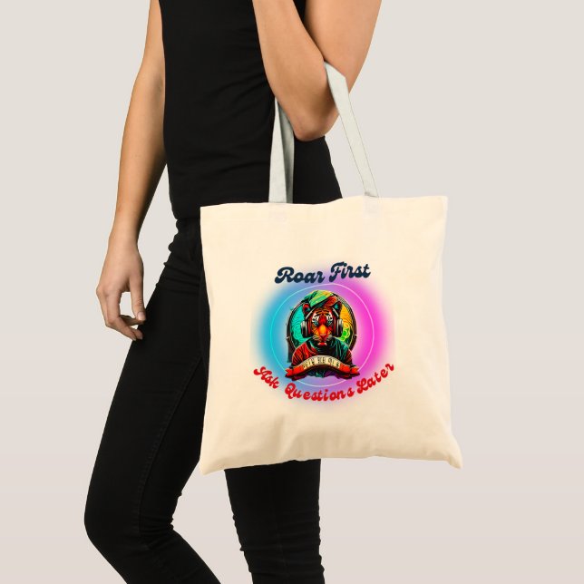 Colourful Tiger Face Tote Bag (Front (Product))