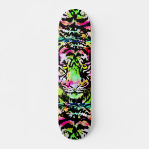 Colourful Tiger Head - Tiger Skateboard 