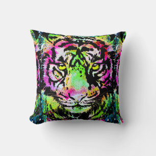 Colourful Tiger Head - Tiger Women Throw Pillow