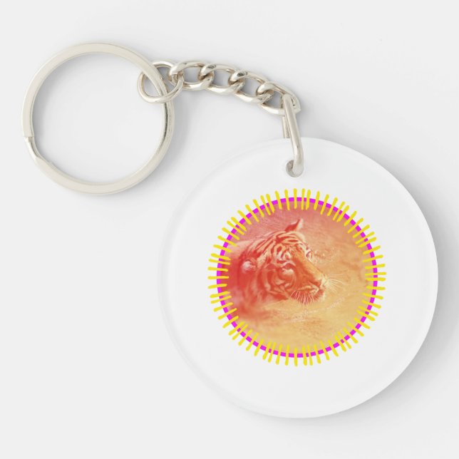 Colourful Tiger Key Ring (Front)