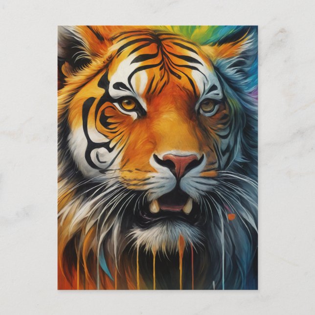 Colourful Tiger Postcard (Front)
