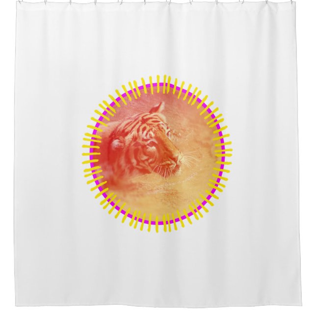 Colourful Tiger Shower Curtain (Front)