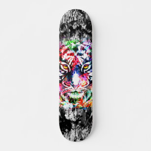 Colourful Tiger Skateboard Deck - Tiger