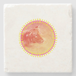 Colourful Tiger Stone Coaster