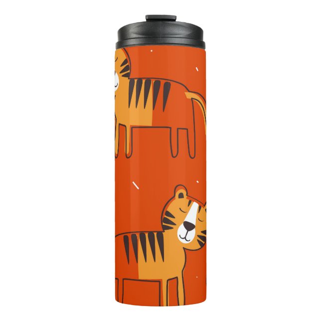 Colourful Tigers Hand Drawn Decor Thermal Tumbler (Front)