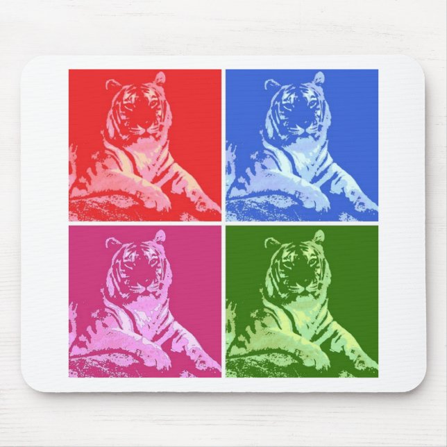 Colourful Tigers Mouse Pad (Front)