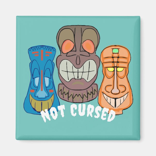 Colourful Tiki Head  Magnet (Front)