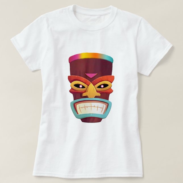 Colourful Tiki  T-Shirt (Design Front)