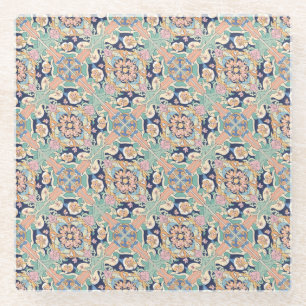Colourful Tile Design Glass Coaster