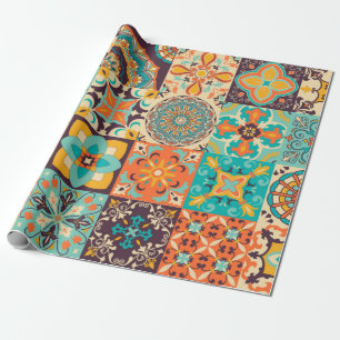 Colourful tiles Azulejos. Traditional Portuguese o Wrapping Paper