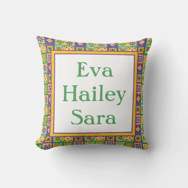 Colourful Tiles Cushion (Front)