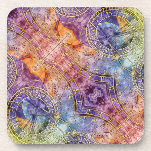Colourful Time Astrology Abstract Coaster