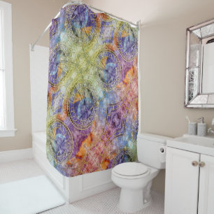 Colourful Time Astrology Abstract Shower Curtain