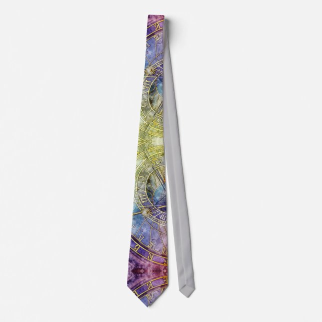 Colourful Time Astrology Abstract Tie (Front)