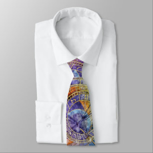 Colourful Time Astrology Abstract Tie