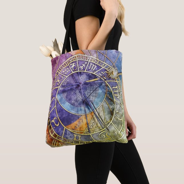 Colourful Time Astrology Abstract Tote Bag (Close Up)