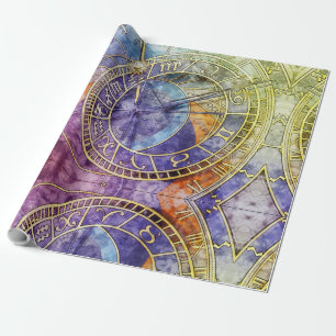 Colourful Time Astrology Abstract Wrapping Paper