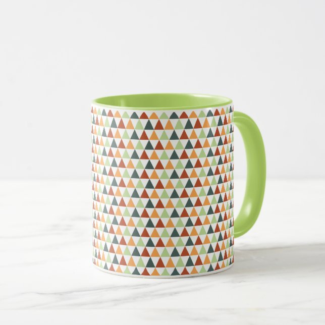 Colourful Tiny Triangles Fall Geometric Mug (Front Right)