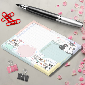 Colourful To-Do List Top Priorities with Cute Cats Post-it Notes