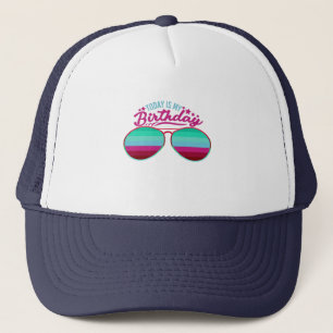 Colourful Today is my Birthday Sunglasses Trucker Hat