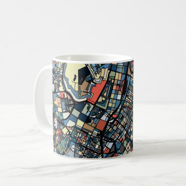 Colourful Tokyo Map Coffee Mug (Front Left)