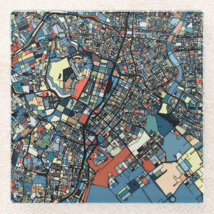 Colourful Tokyo Map Glass Coaster