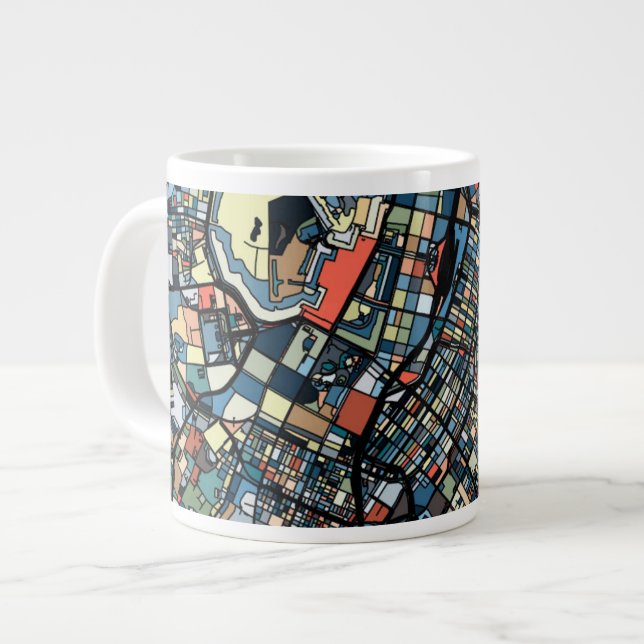 Colourful Tokyo Map Large Coffee Mug (Front Left)