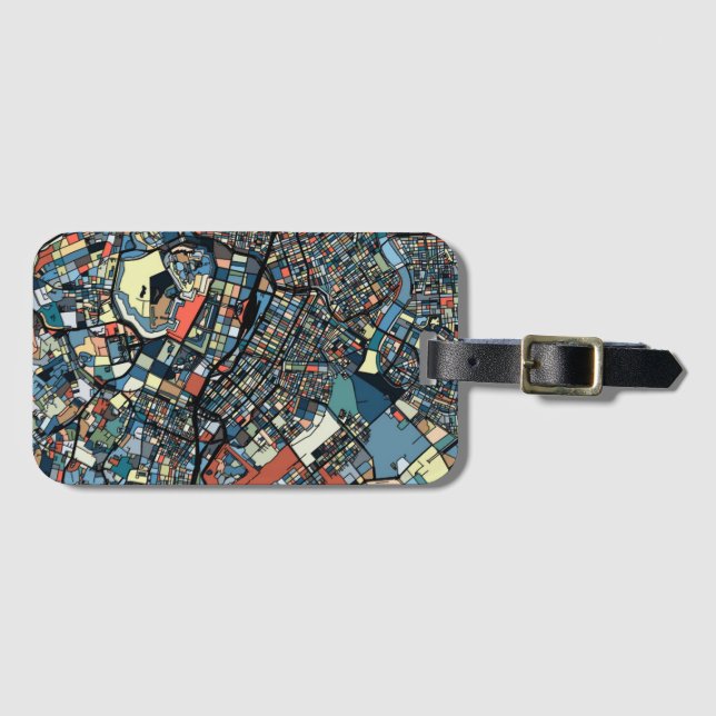 Colourful Tokyo Map Luggage Tag (Front Horizontal)