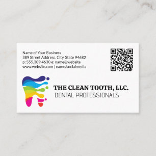 Colourful Tooth Logo Dental Professional Business Card