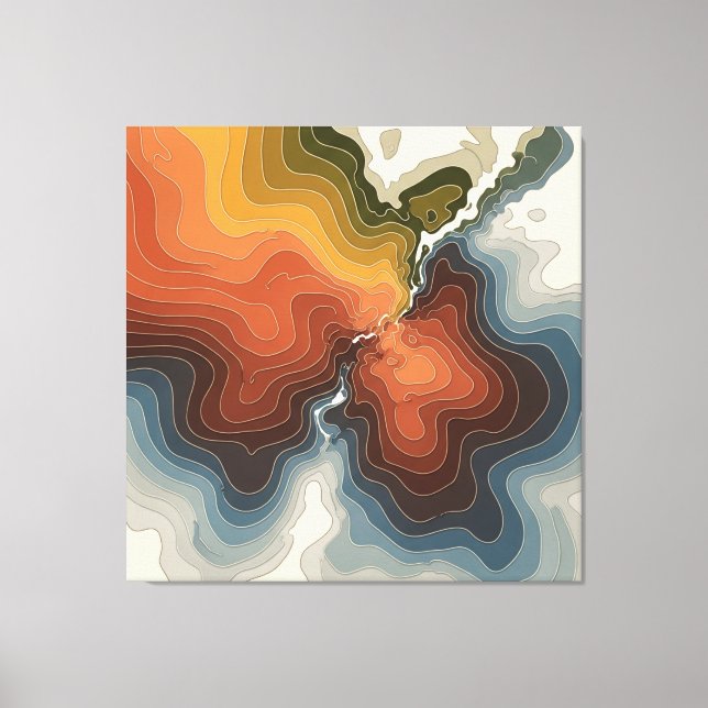 Colourful Topographic Map Print (Front)