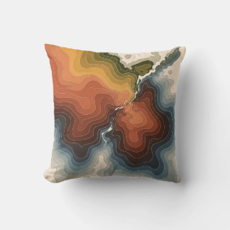 Colourful Topographic Map Print Cushion