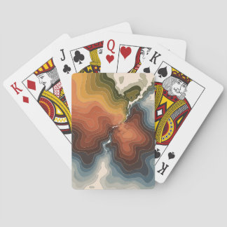 Colourful Topographic Map Print Playing Cards