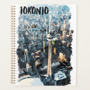 Colourful Toronto Canada City Silhouette Planner