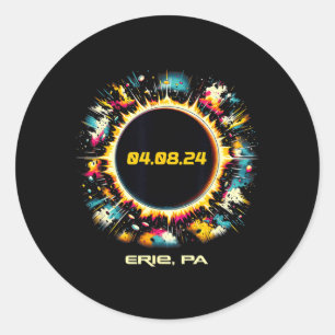 Colourful Total Solar Eclipse Erie Pennsylvania Classic Round Sticker