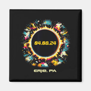 Colourful Total Solar Eclipse Erie Pennsylvania Magnet