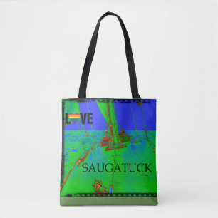 Colourful Tote Saugatuck Michigan Sailing Rainbow