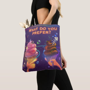 Colourful tote with motivational ice cream bag