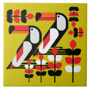 Colourful Toucan Artwork Ceramic Tile