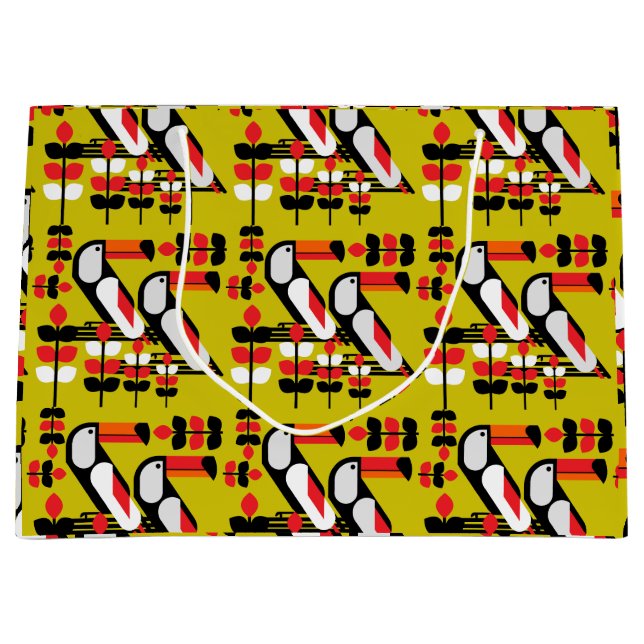 Colourful Toucan Artwork Large Gift Bag (Front)