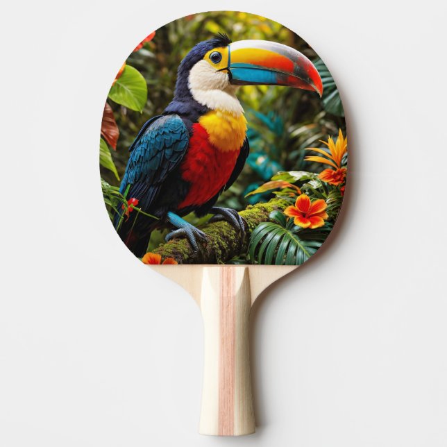 Colourful Toucan Bird Ping Pong Paddle (Front)
