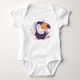 Colourful Toucan Cartoon Baby Bodysuit