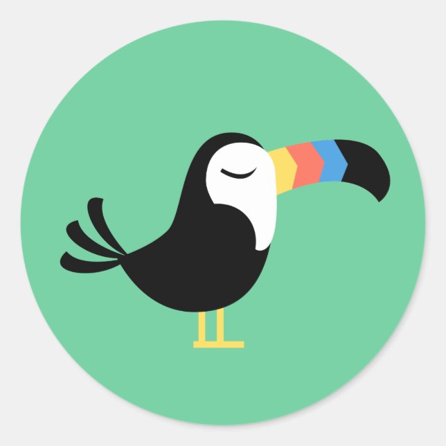 Colourful Toucan Classic Round Sticker (Front)