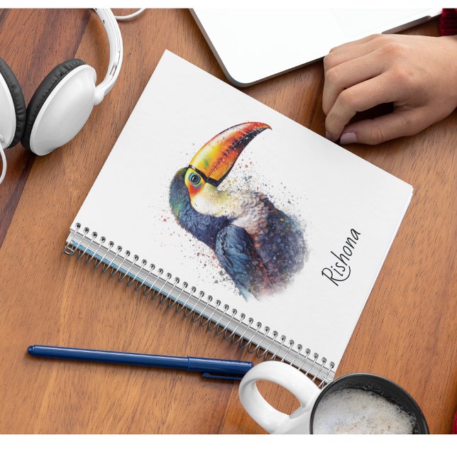 colourful toucan, customisable notebook (Creator Uploaded)