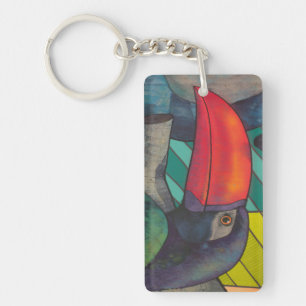 Colourful Toucan Graffiti Key Ring