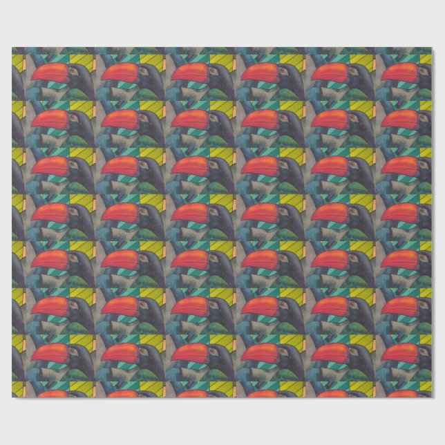 Colourful Toucan Graffiti Wrapping Paper (Flat)