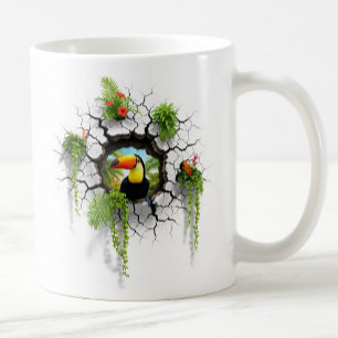 Colourful Toucan Looking Through Wall Portal Coffee Mug