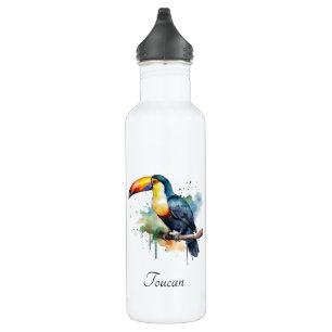 colourful toucan sitting on a  branch 710 ml water bottle