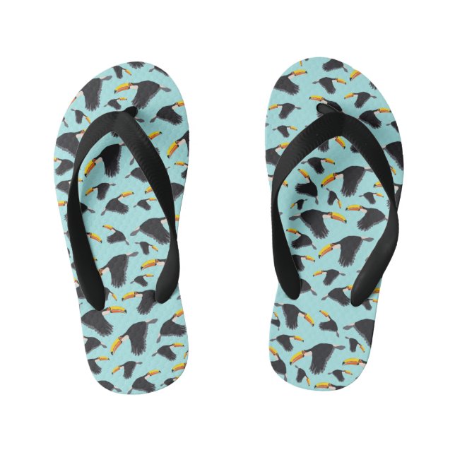 Colourful Toucan Tropical Bird Pattern Kid's Thongs (Footbed)