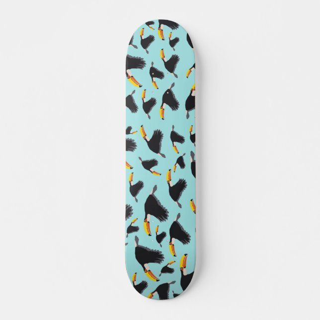 Colourful Toucan Tropical Bird Pattern Skateboard (Front)
